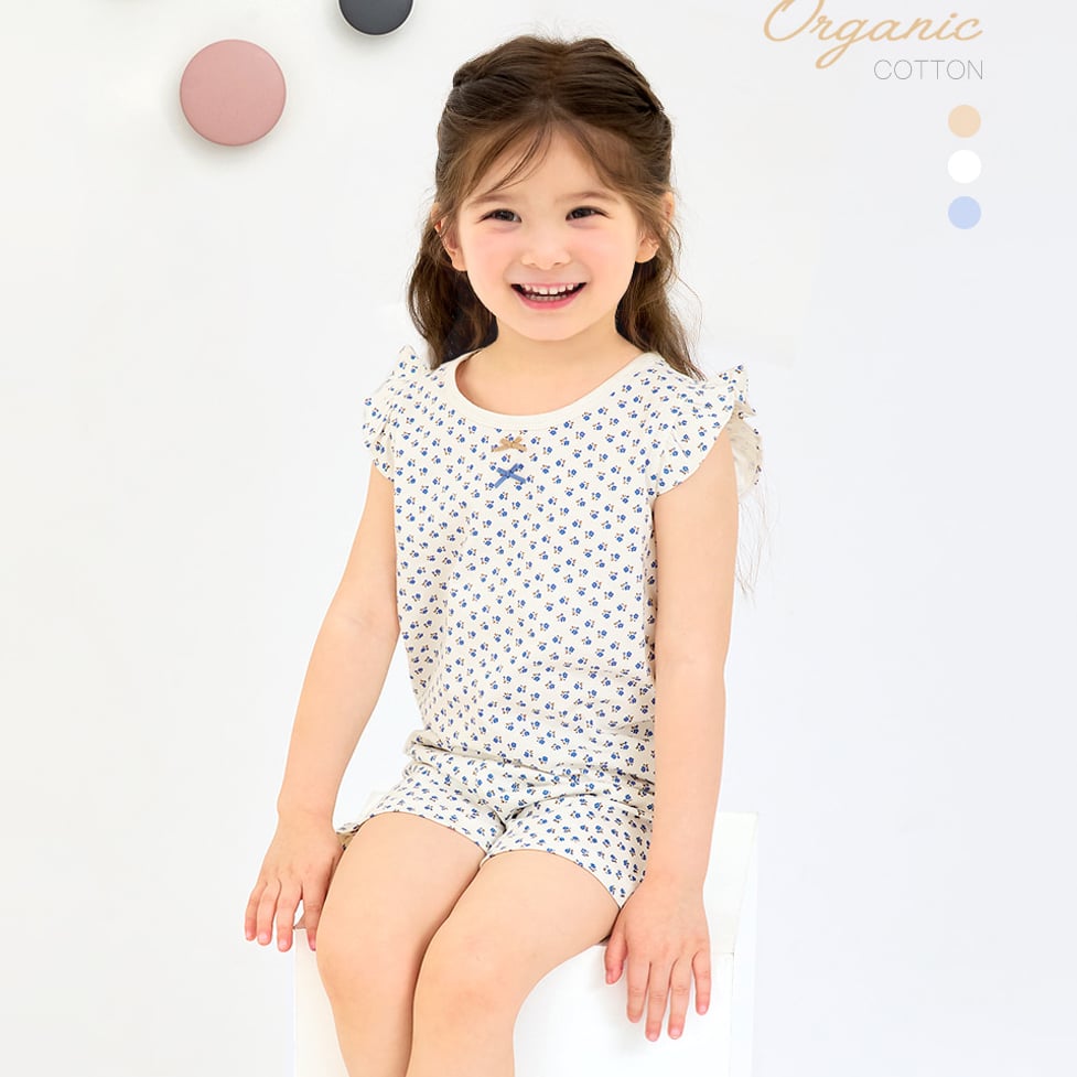 Bộ đồ ba lỗ cotton mịn bé gái U4105