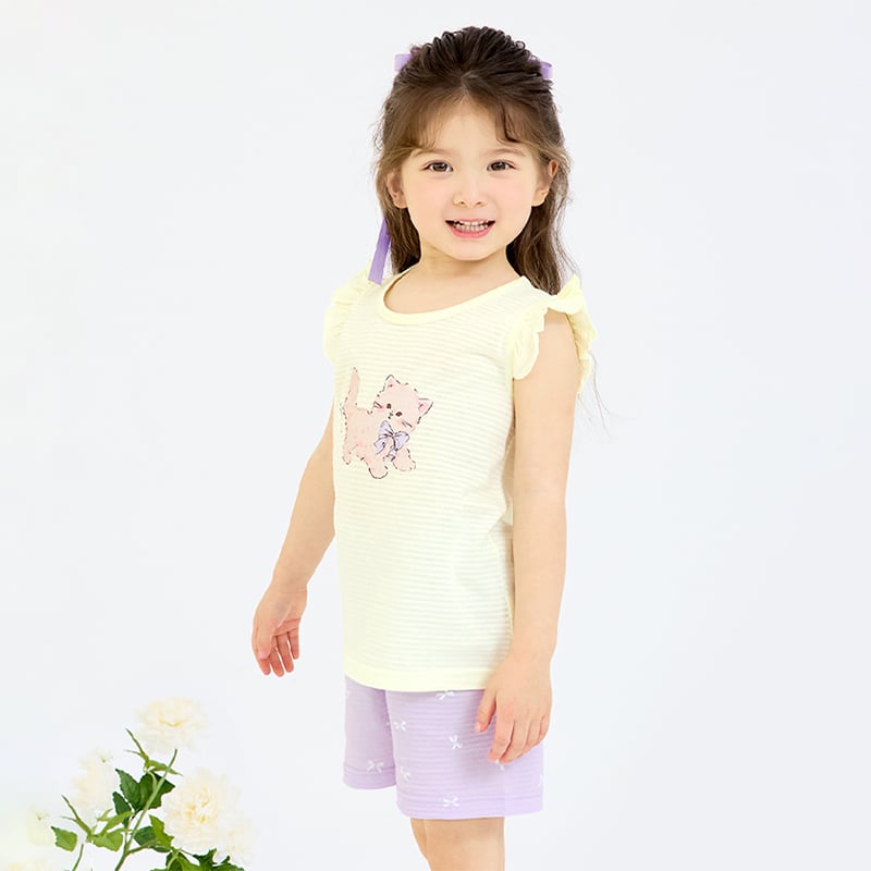 Bộ đồ ba lỗ cotton giấy bé gái U4094