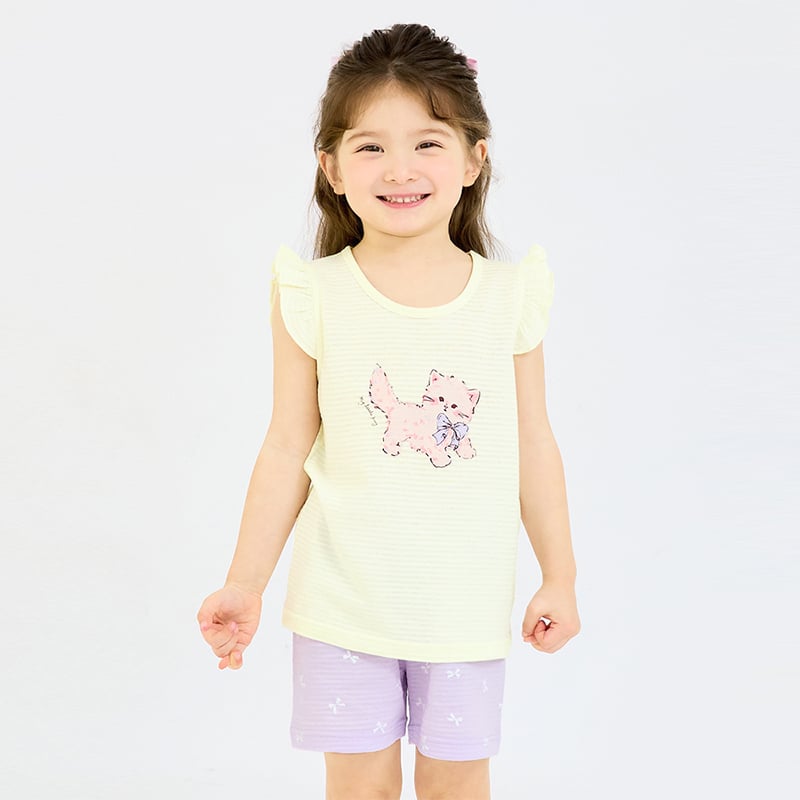 Bộ đồ ba lỗ cotton giấy bé gái U4094