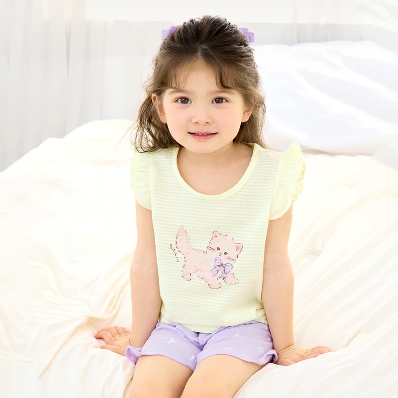 Bộ đồ ba lỗ cotton giấy bé gái U4094
