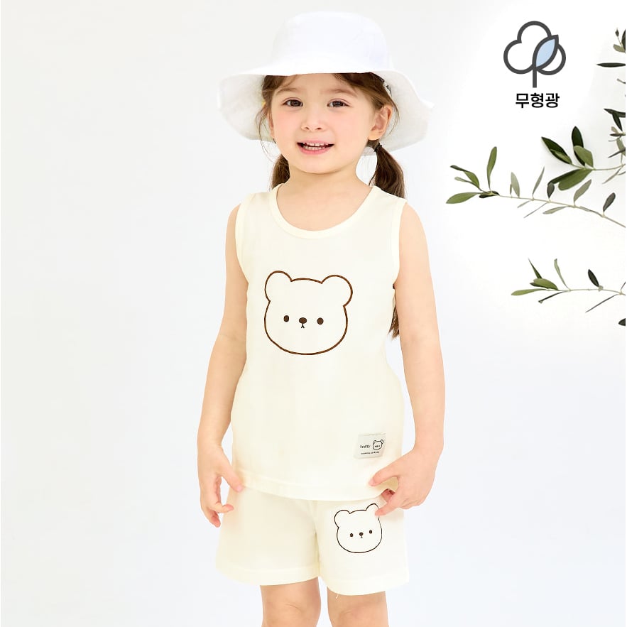 Bộ đồ ba lỗ cotton mịn bé gái U4104