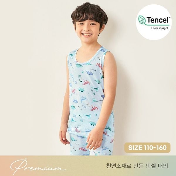 Bộ đồ ba lỗ vải sinh học Tencel cao cấp bé trai U4038