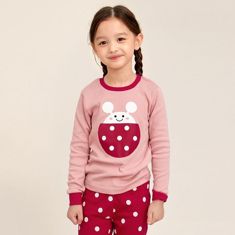 Bộ đồ dài dáng ôm cotton mịn bé gái U1155