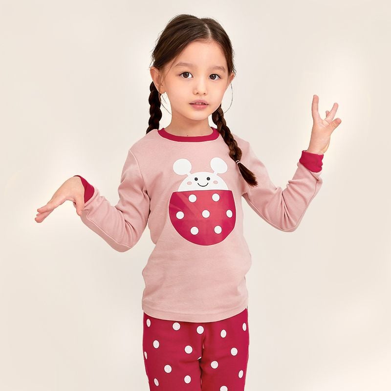 Bộ đồ dài dáng ôm cotton mịn bé gái U1155