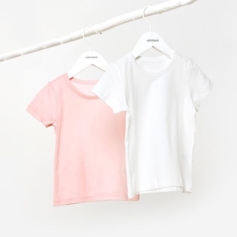 Set 2 áo phông ngắn tay cotton mịn bé gái U9002