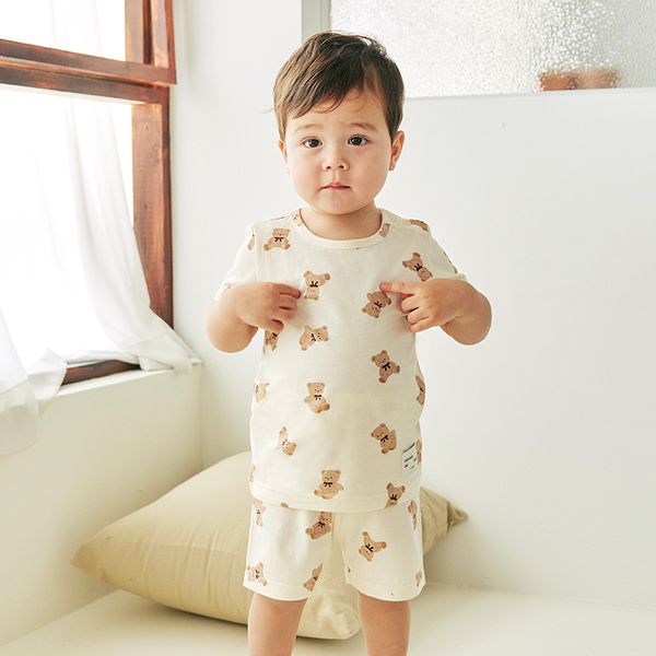 Bộ đồ ngắn cotton mịn bé gái và bé trai U3176
