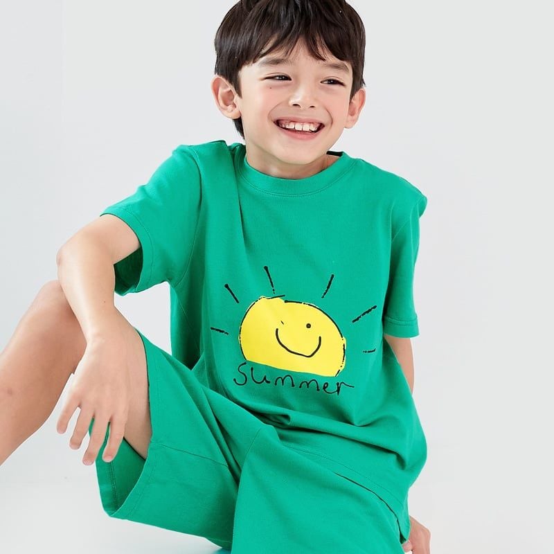 Bộ đồ ngắn cotton mịn bé trai và bé gái U3132