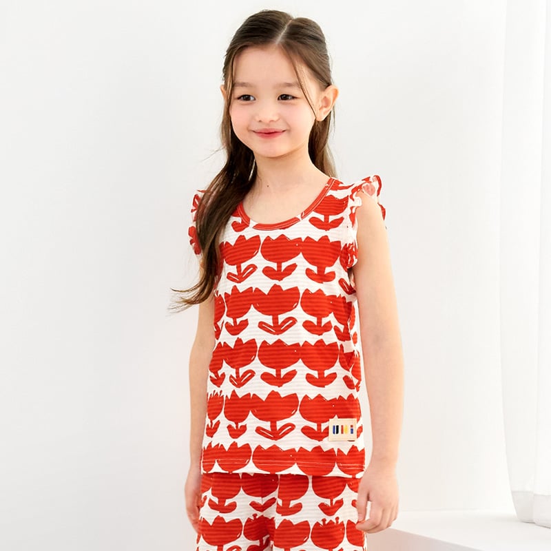 Bộ đồ ba lỗ cotton giấy bé gái U4084