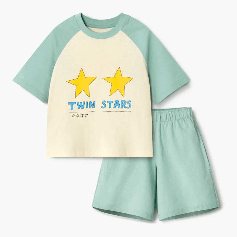 Bộ đồ ngắn cotton mịn bé trai và bé gái U3180