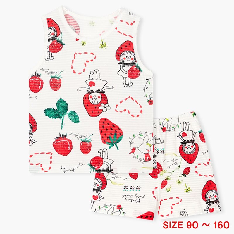 Bộ đồ ba lỗ cotton giấy bé gái U4036