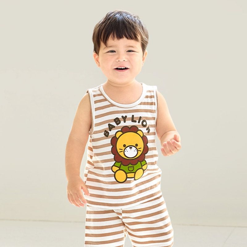 Bộ đồ ba lỗ cotton mịn bé trai U4070