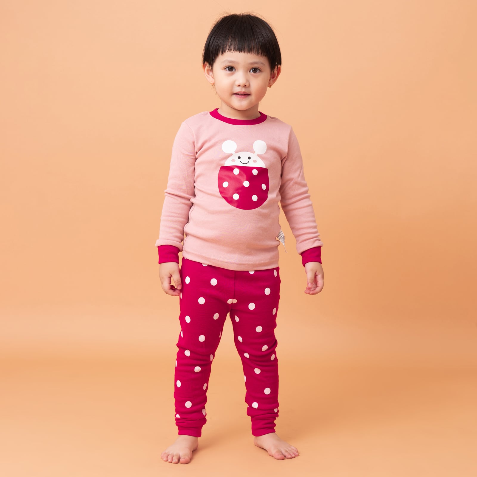 Bộ đồ dài dáng ôm cotton mịn bé gái U1155