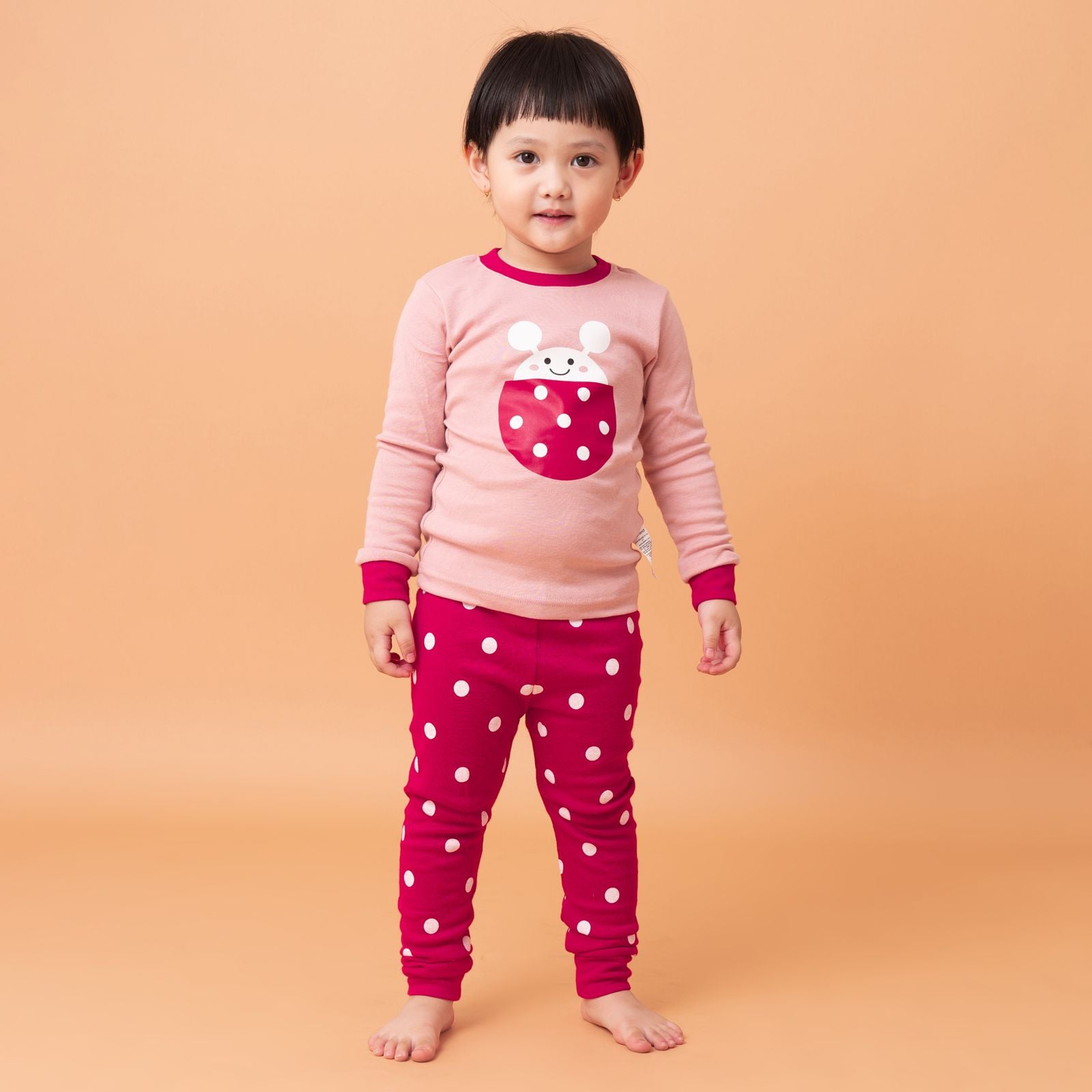 Bộ đồ dài dáng ôm cotton mịn bé gái U1155