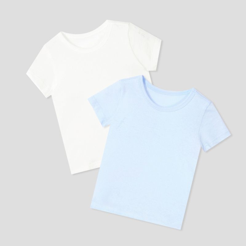 Set 2 áo thun ngắn tay cotton mịn bé trai và bé gái U9003