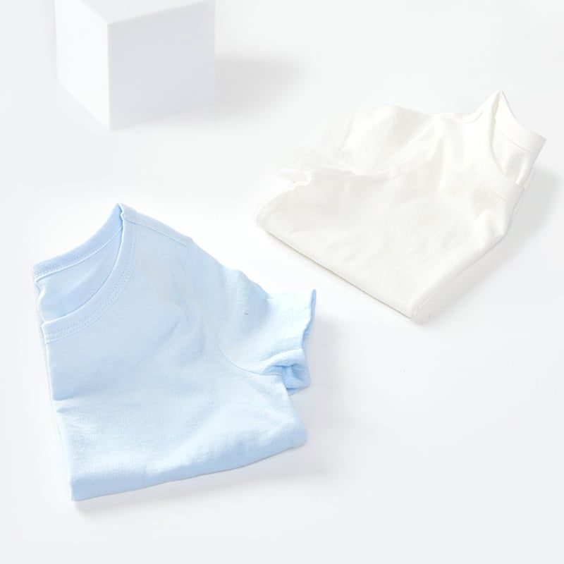 Set 2 áo thun ngắn tay cotton mịn bé trai và bé gái U9003