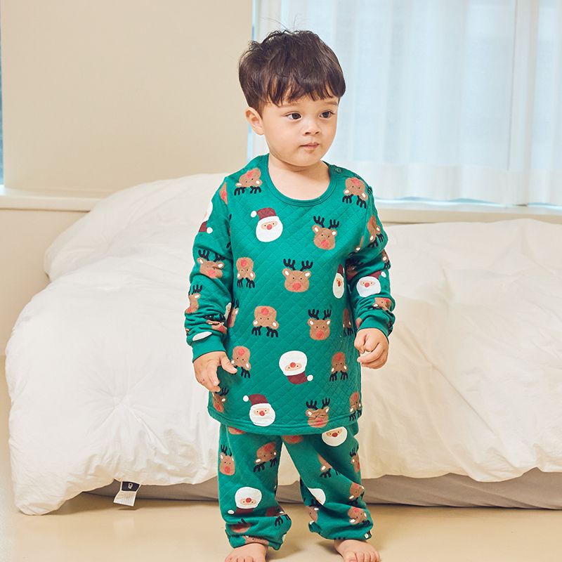 [Lẻ size] Bộ đồ dài chần bông 3 lớp cho bé trai và bé gái U8004