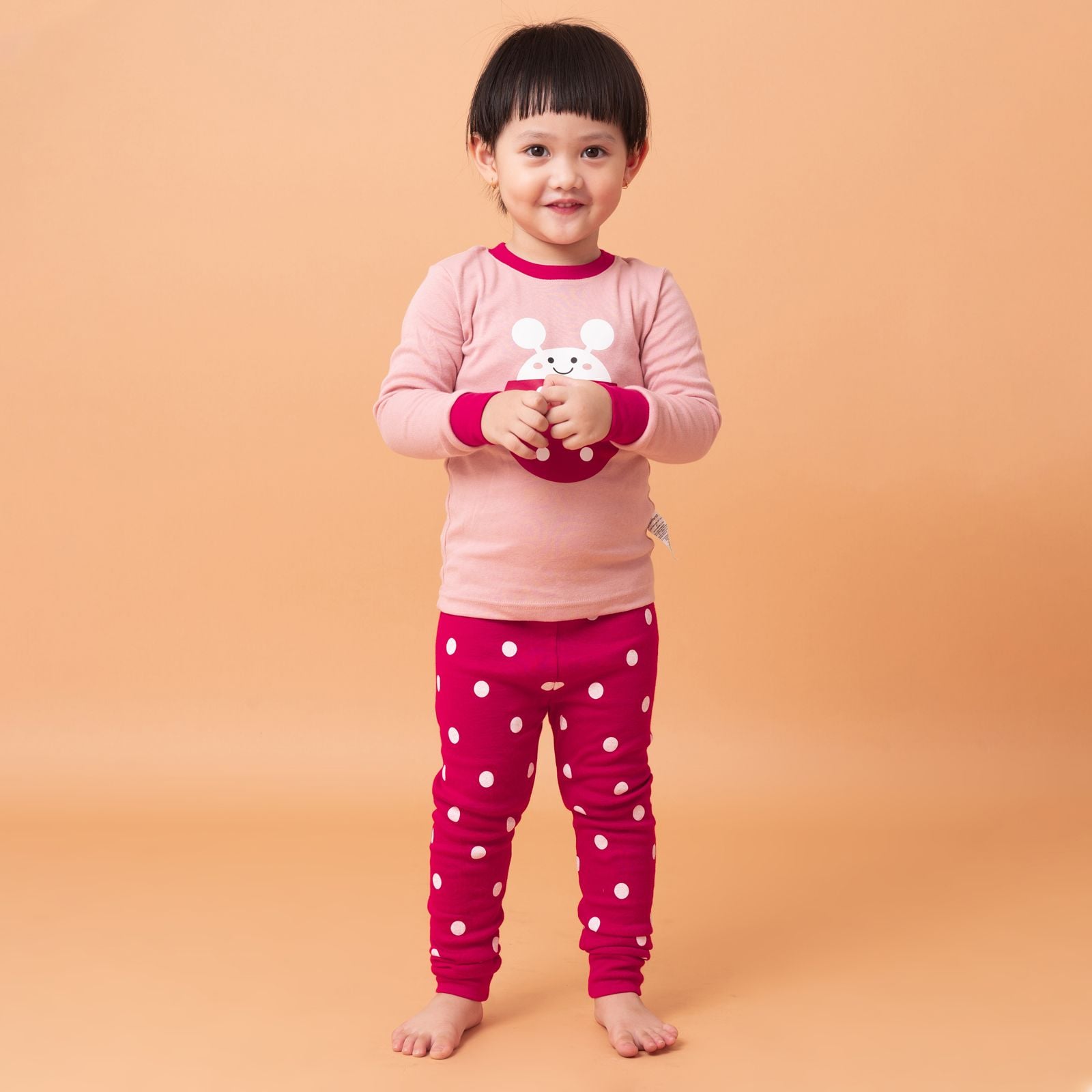 Bộ đồ dài dáng ôm cotton mịn bé gái U1155