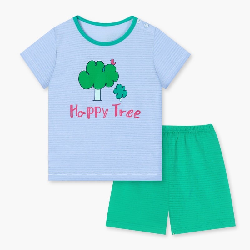 Bộ đồ ngắn cotton giấy bé gái và bé trai U3146