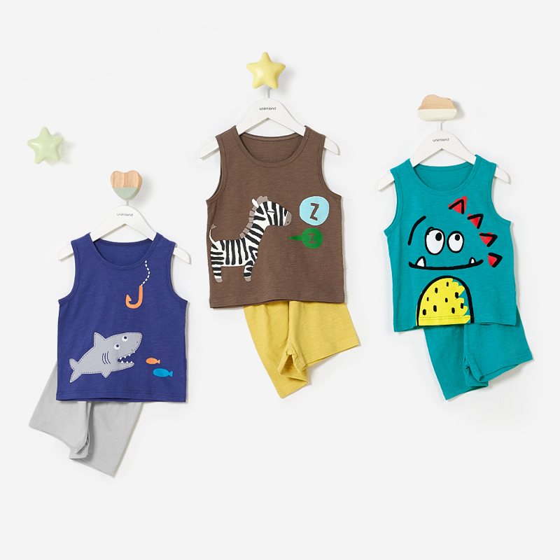 Bộ đồ ba lỗ cotton mịn bé trai U4030