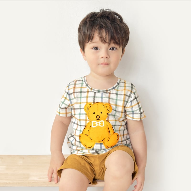 Bộ đồ ngắn cotton mịn bé trai và bé gái U3110