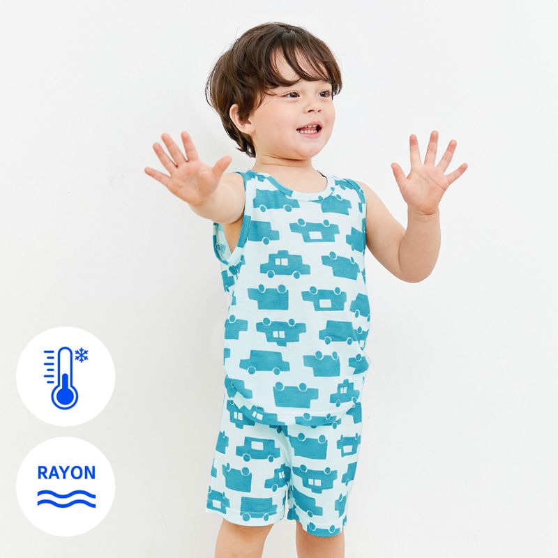 Bộ đồ ba lỗ Cool Feel mịn mỏng mát bé trai U4047