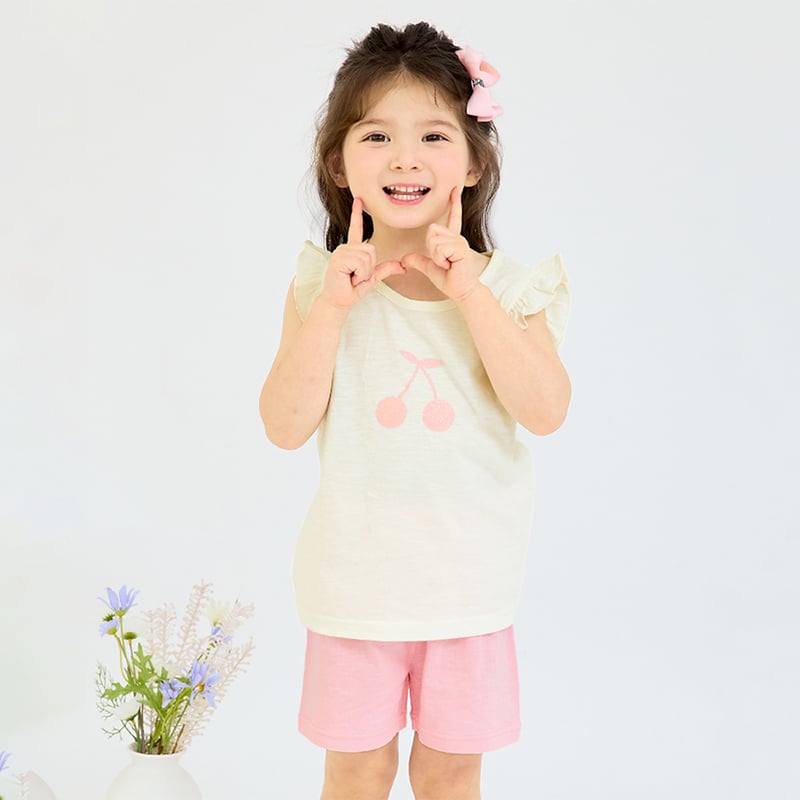Bộ đồ ba lỗ cotton mịn bé gái U4097