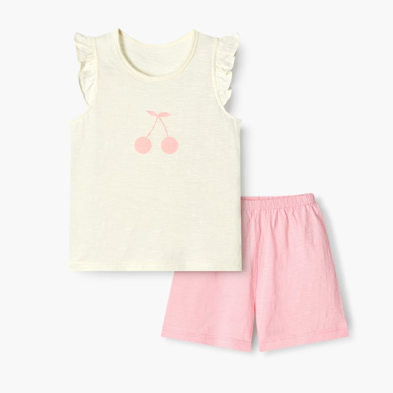 Bộ đồ ba lỗ cotton mịn bé gái U4097