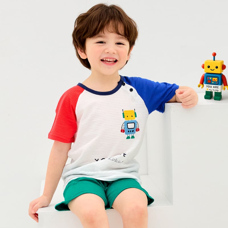 Bộ đồ ngắn cotton giấy bé trai U3204