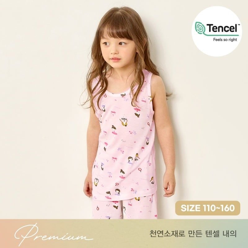 Bộ đồ ba lỗ vải sinh học Tencel cao cấp bé gái U4066