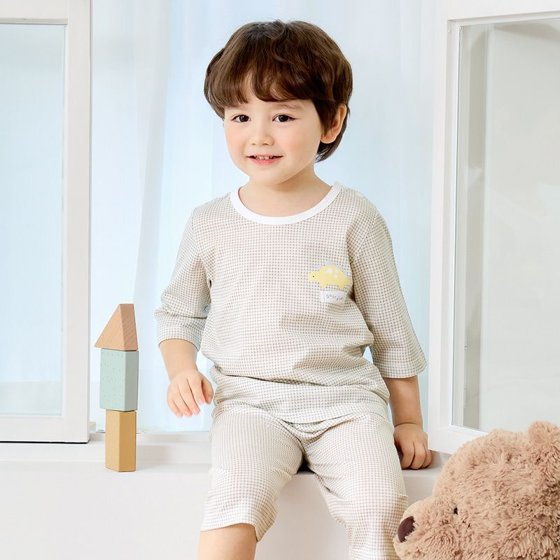 Bộ đồ lửng cotton mịn bé bé trai U2132