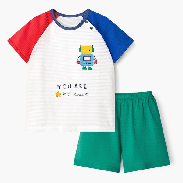 Bộ đồ ngắn cotton giấy bé trai U3204