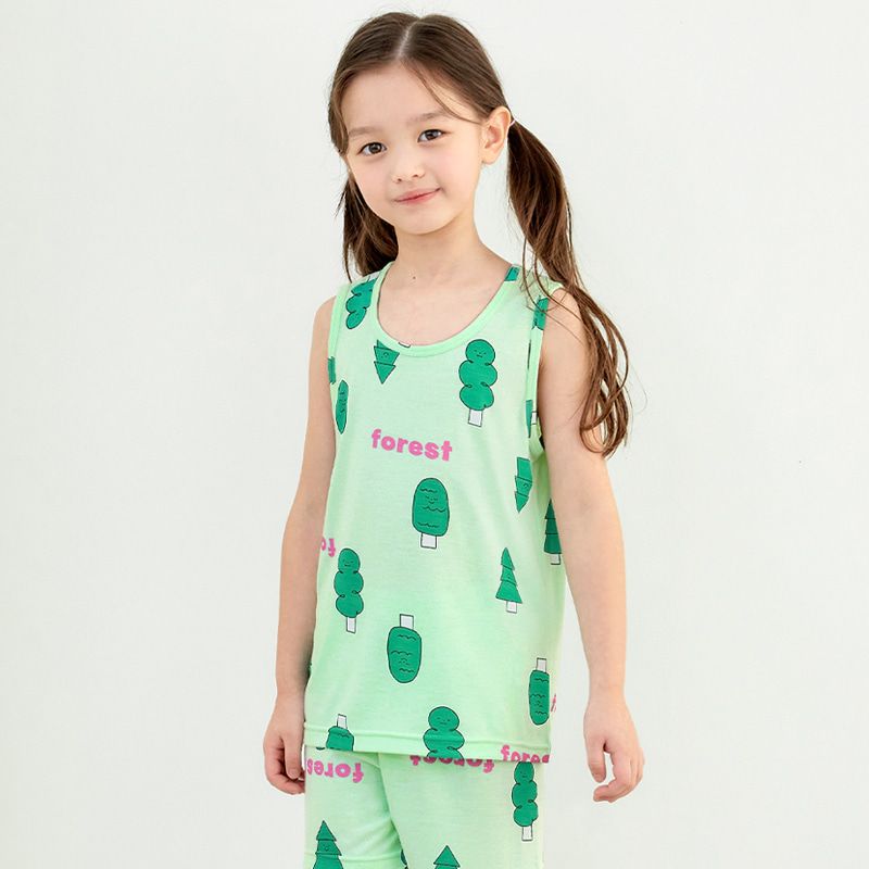 Bộ đồ ba lỗ Cool Feel mịn mỏng mát bé trai và bé gái U4085