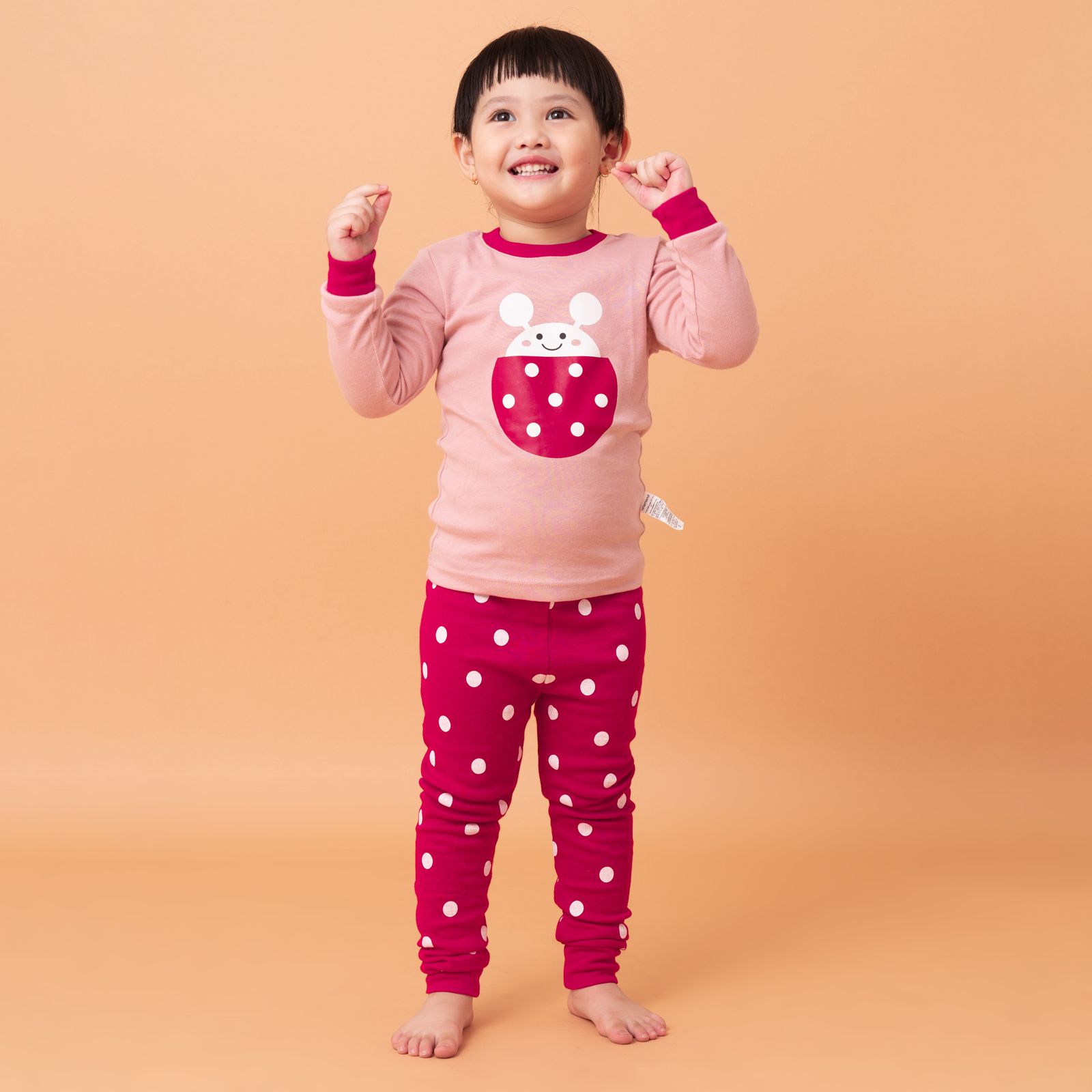 Bộ đồ dài dáng ôm cotton mịn bé gái U1155