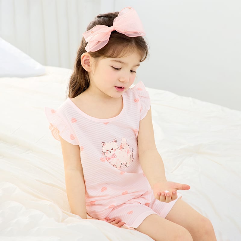 Bộ đồ ba lỗ cotton giấy bé gái U4098