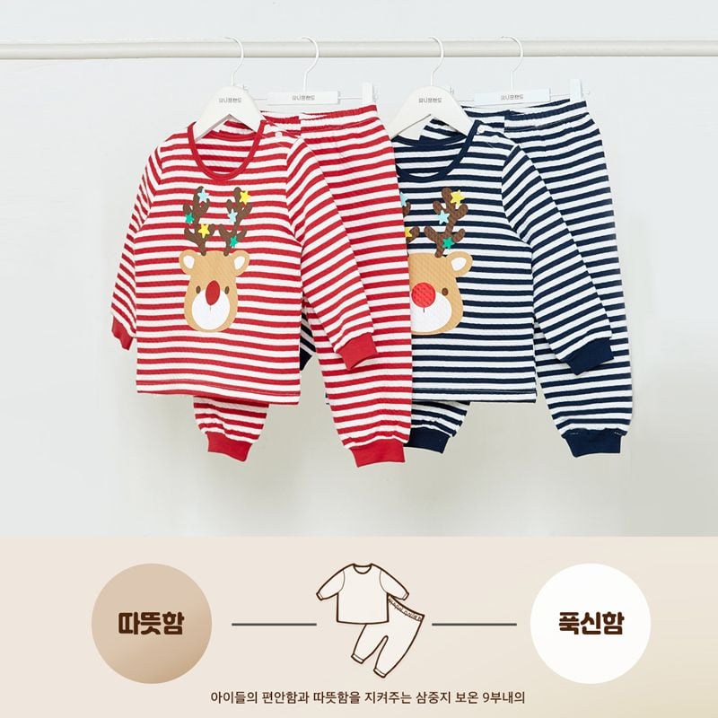 Bộ đồ dài chần bông 3 lớp cho bé trai và bé gái U1167