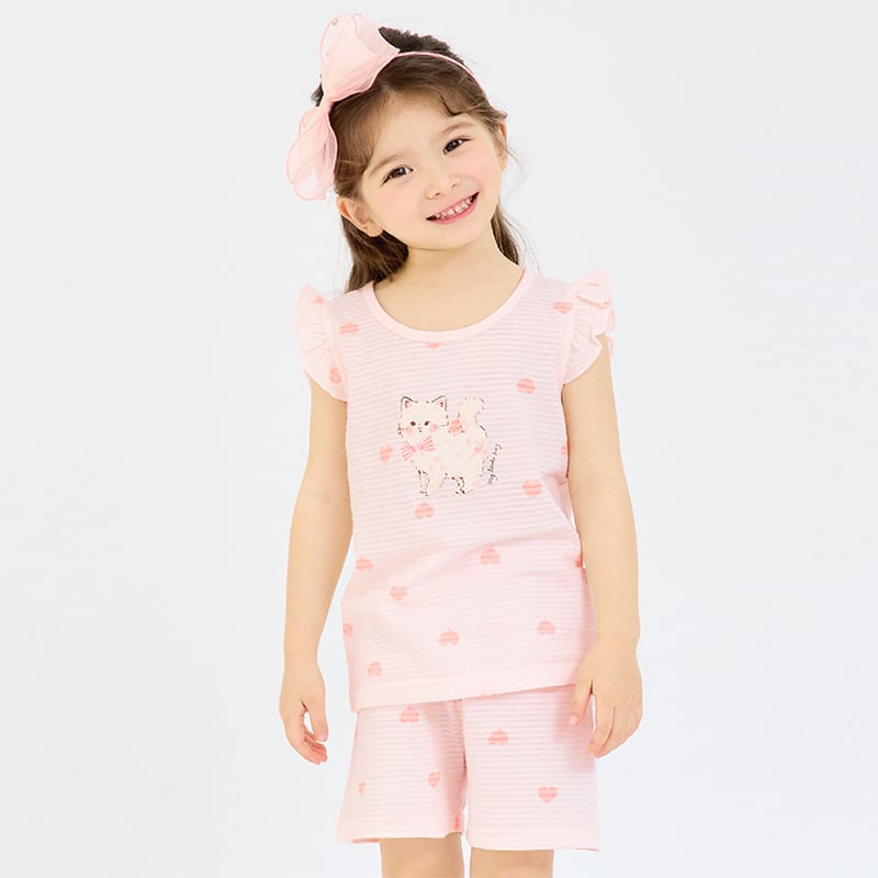 Bộ đồ ba lỗ cotton giấy bé gái U4098