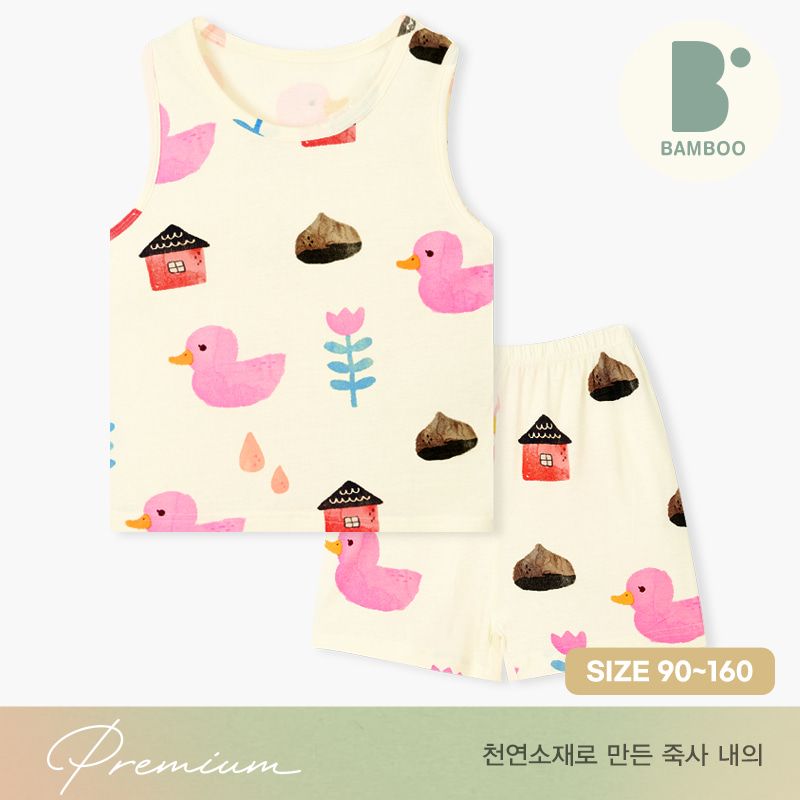 Bộ đồ ba lỗ vải sợi tre cao cấp bé gái U4058