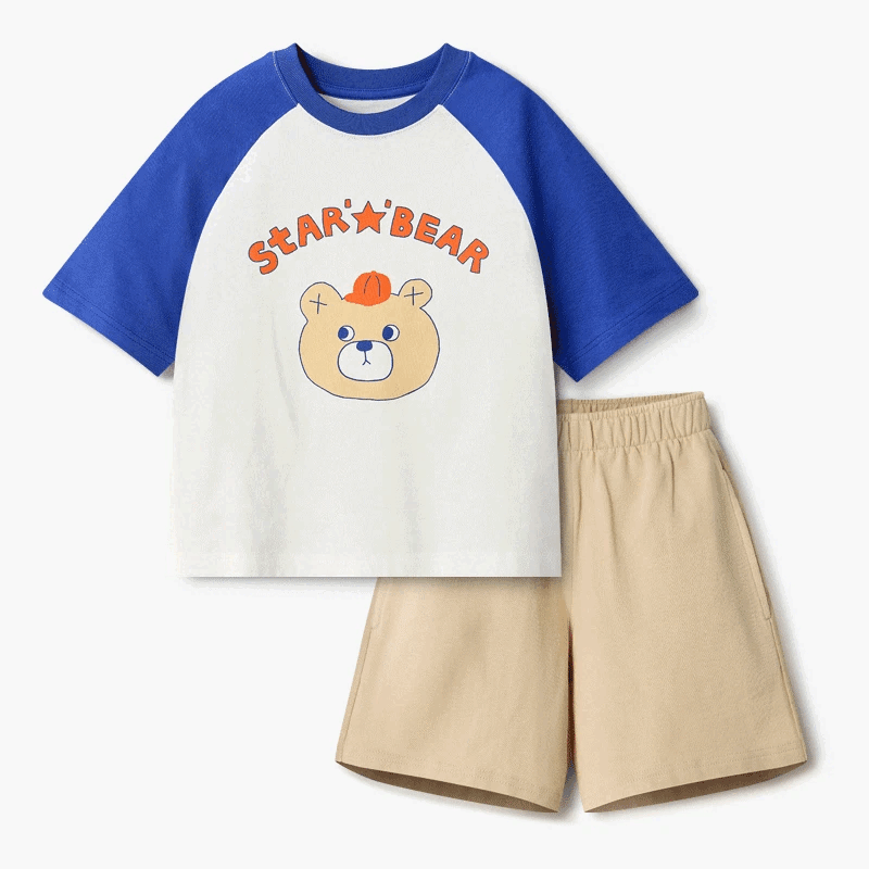 Bộ đồ ngắn cotton mịn bé trai và bé gái U3186