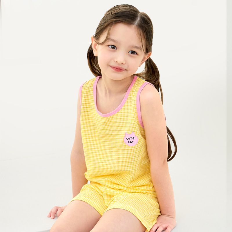 Bộ đồ ba lỗ cotton mịn bé gái U4068