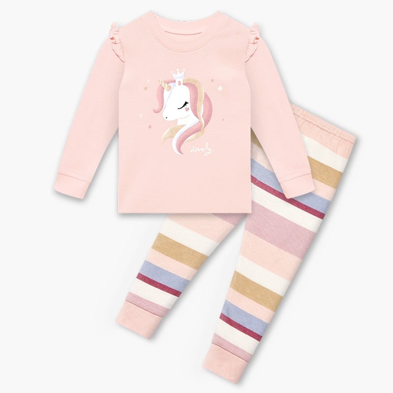 Bộ đồ dài dáng ôm cotton mịn bé gái U1205