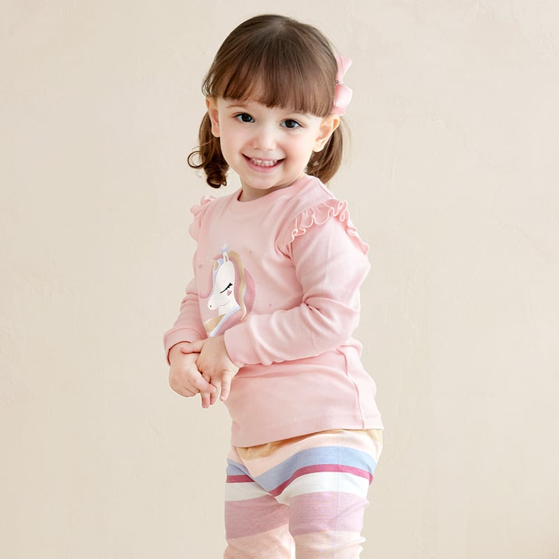 Bộ đồ dài dáng ôm cotton mịn bé gái U1205
