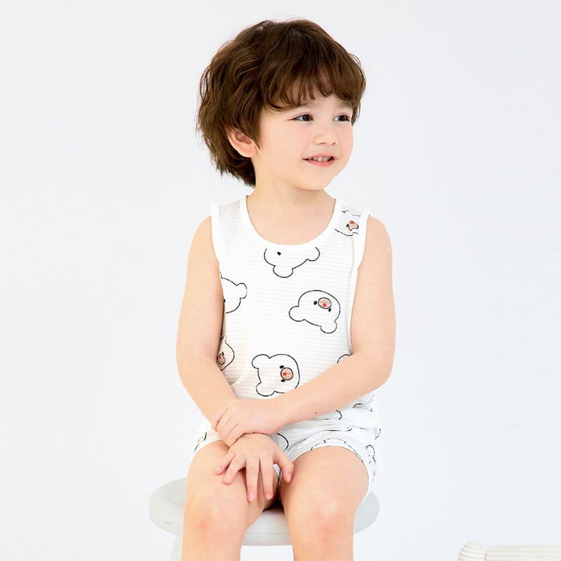 Bộ đồ ba lỗ cotton giấy bé trai và bé gái U4099