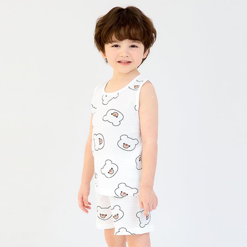 Bộ đồ ba lỗ cotton giấy bé trai và bé gái U4099