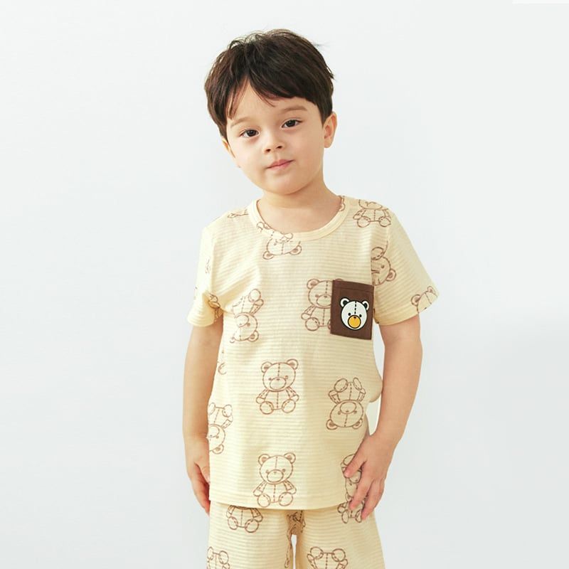 Bộ đồ ngắn cotton giấy bé gái và bé trai U3150