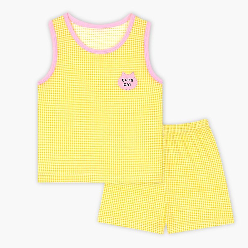 Bộ đồ ba lỗ cotton mịn bé gái U4068