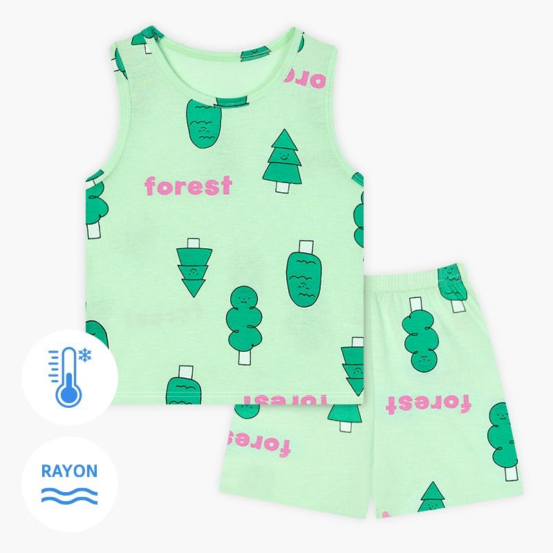 Bộ đồ ba lỗ Cool Feel mịn mỏng mát bé trai và bé gái U4085