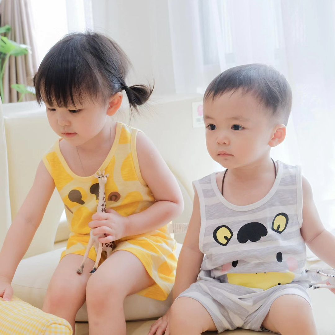 Bộ đồ ba lỗ cotton mịn bé gái và bé trai U4027