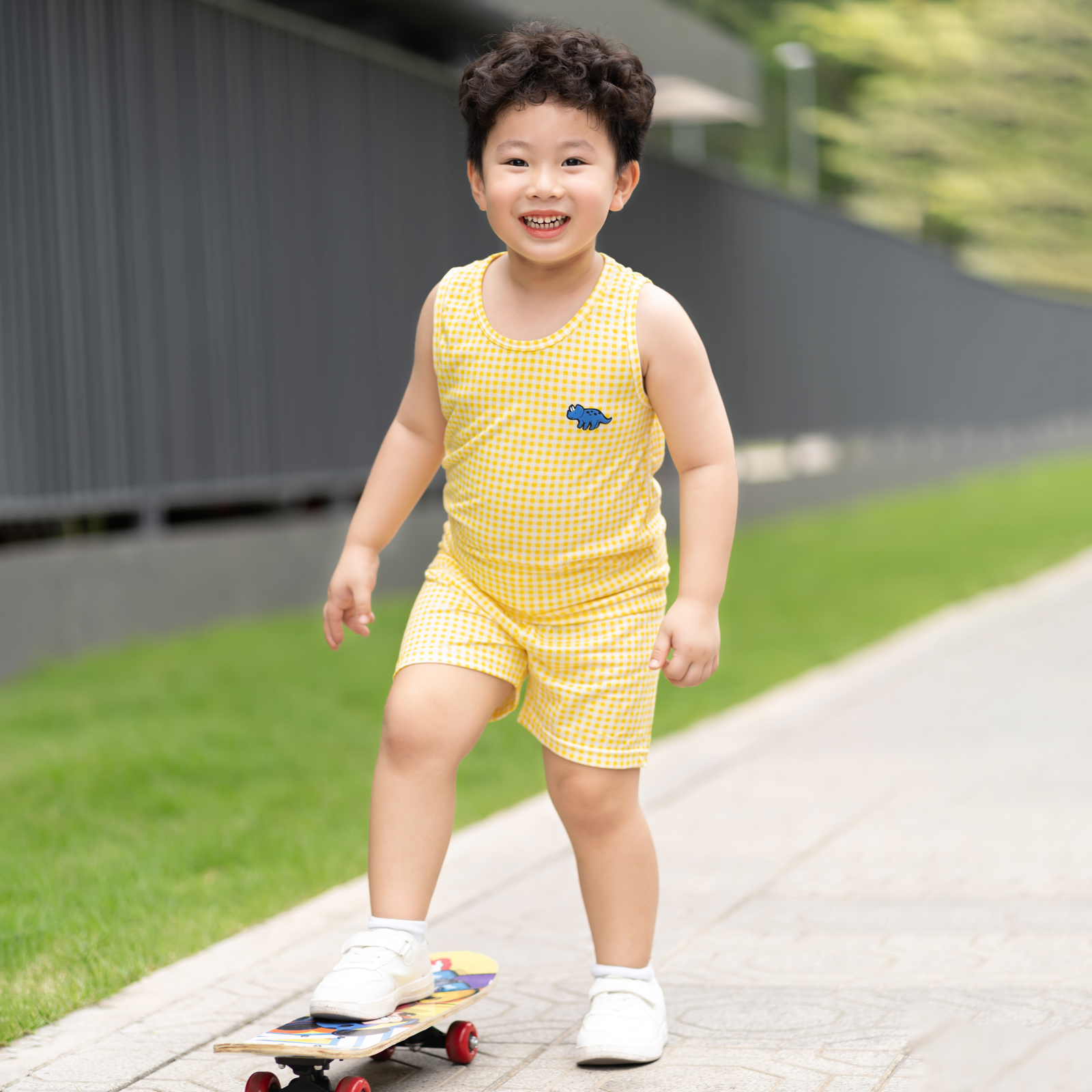 Bộ đồ ba lỗ Cool Feel mịn mỏng mát bé trai U4087