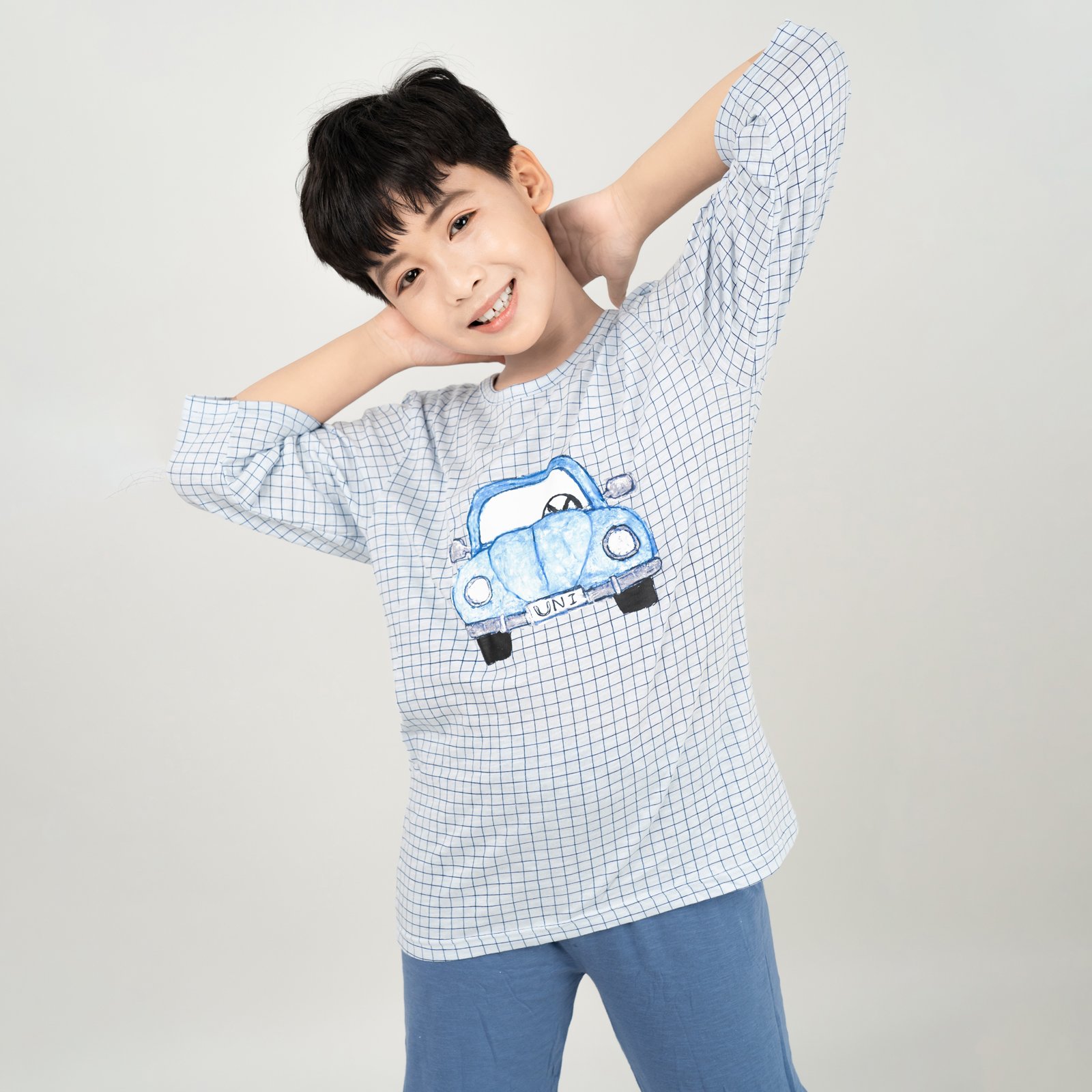 Bộ đồ lửng cotton mịn bé trai U2067