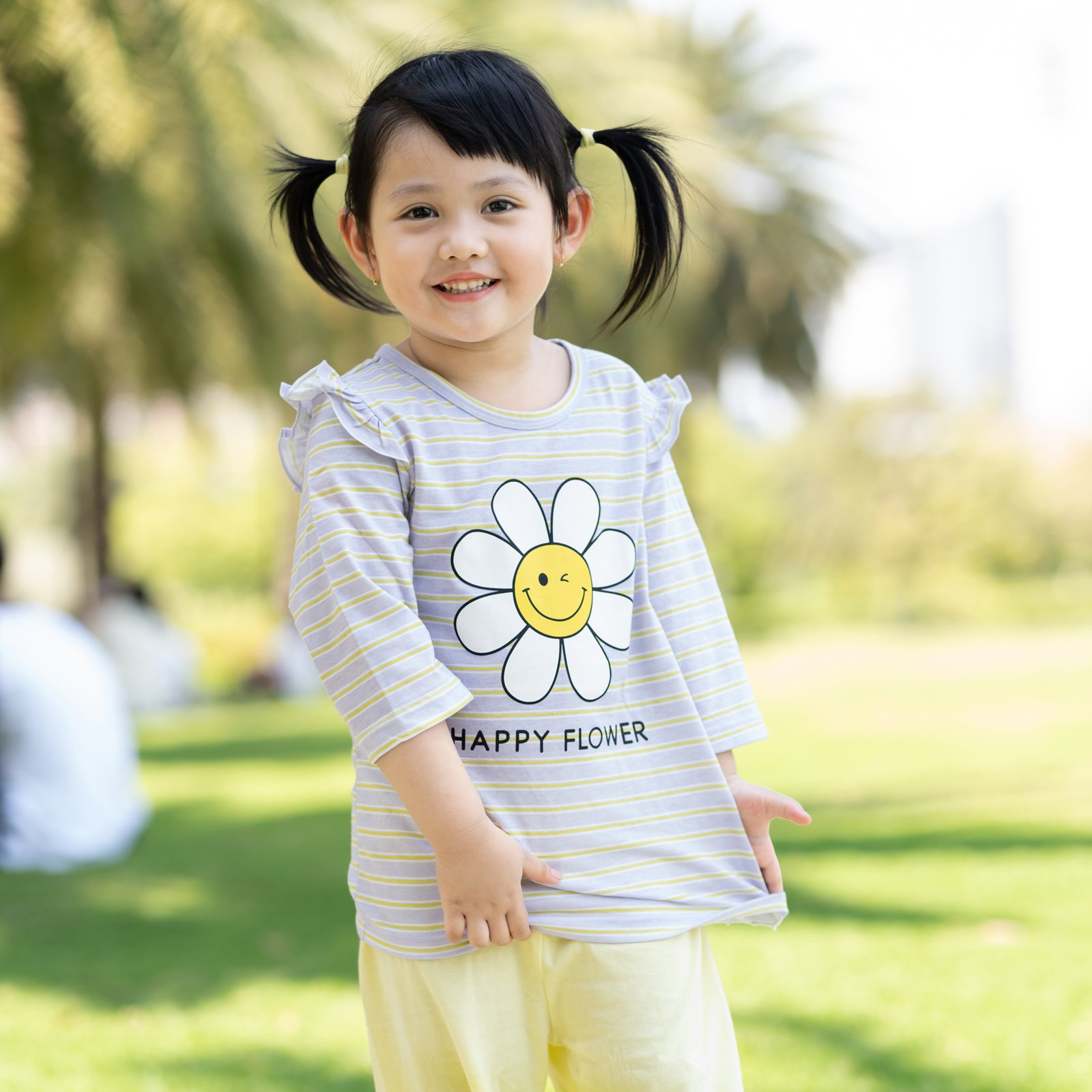 Bộ đồ lửng cotton mịn bé gái U2113